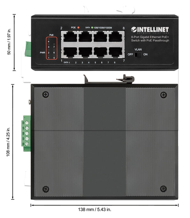 EAN 0766623561624 - Intellinet 561624 switch Gigabit Ethernet (10/100/1000) Energía sobre Ethernet (PoE) Negro imagen 5