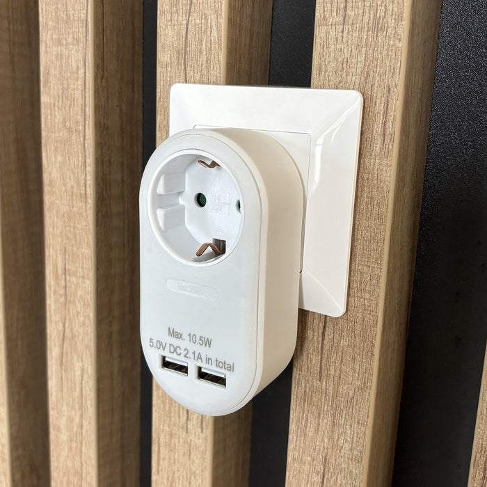 EAN 5999097984728 - Entac EPAG-1EE-2USB-W adaptador de enchufe eléctrico Tipo F Blanco imagen 6