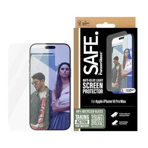 EAN 5715685002915 - PanzerGlass SAFE. by ® Anti-Blue Light Screen Protector iPhone 16 Pro Max | Ultra-Wide Fit Protector de p imagen 2