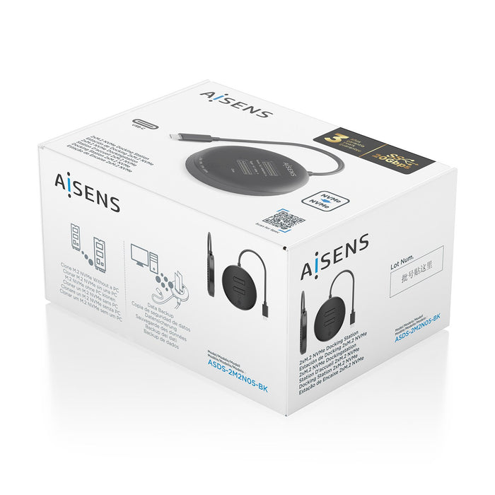 EAN 8435739903308 - AISENS ASDS-2M2N05-BK base de conexión para disco duro USB 3.2 Gen 2 (3.1 Gen 2) Type-C imagen 8