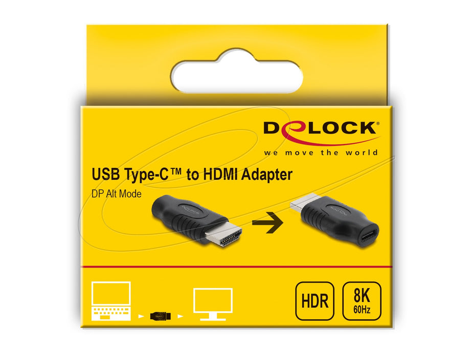 EAN 4043619610761 - DeLOCK 61076 cambiador de género para cable USB Type-C HDMI Negro imagen 3