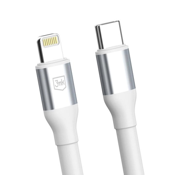 EAN 5903108680240 - 3MK 5903108680240 cable de conector Lightning 1 m Plata, Blanco imagen 3