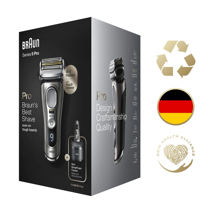 EAN 8700216050142 - Braun Series 9 Pro 9485cc Máquina de afeitar de láminas Recortadora Negro, Plata imagen 5