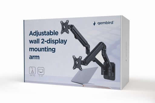 EAN 8716309126120 - Gembird MA-WA2-01 soporte para monitor 68,6 cm (27") Pared Negro imagen 1