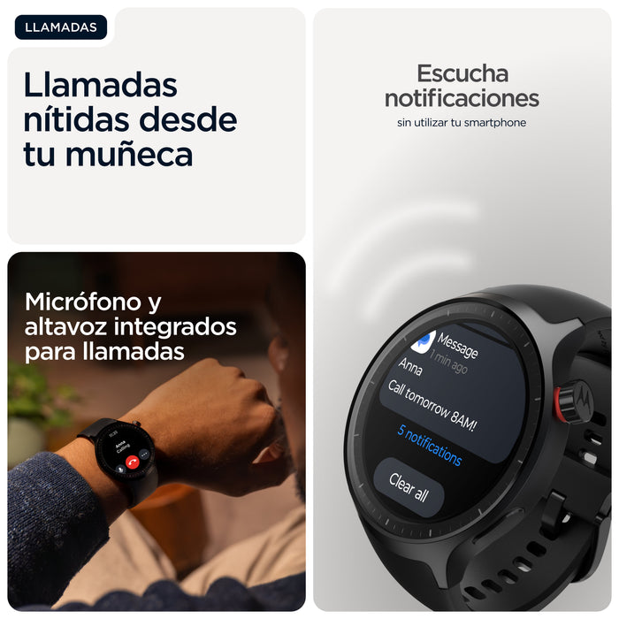 EAN 840493615073 - Motorola Moto Watch 3,63 cm (1.43") OLED 47 mm Digital Pantalla táctil Negro GPS (satélite) imagen 10