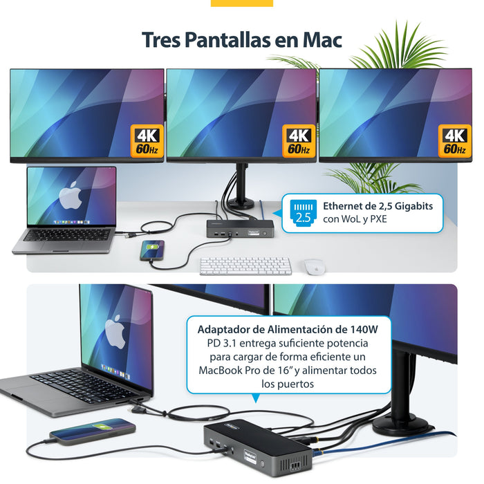 EAN 0065030912945 - StarTech.com DK30C2DPEPRUE base para portátil y replicador de puertos Alámbrico USB 3.2 Gen 1 (3.1 Gen 1) imagen 4