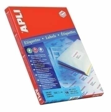EAN 8410782012917 - APLI Labels 97 x 67.7mm etiqueta autoadhesiva Blanco 800 pieza(s) imagen 1