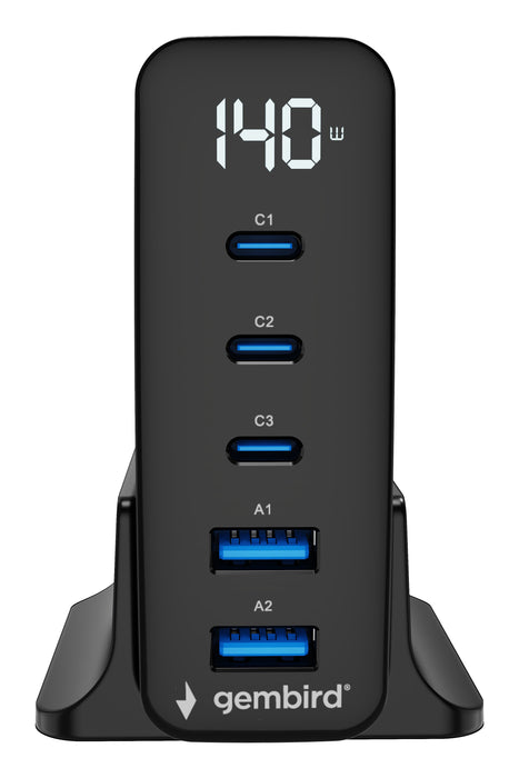 EAN 8716309138123 - Gembird TA-UC-2A3C-PD140-01-BK cargador de dispositivo móvil Smartphone, Tableta, Portátil Negro Corrient imagen 2