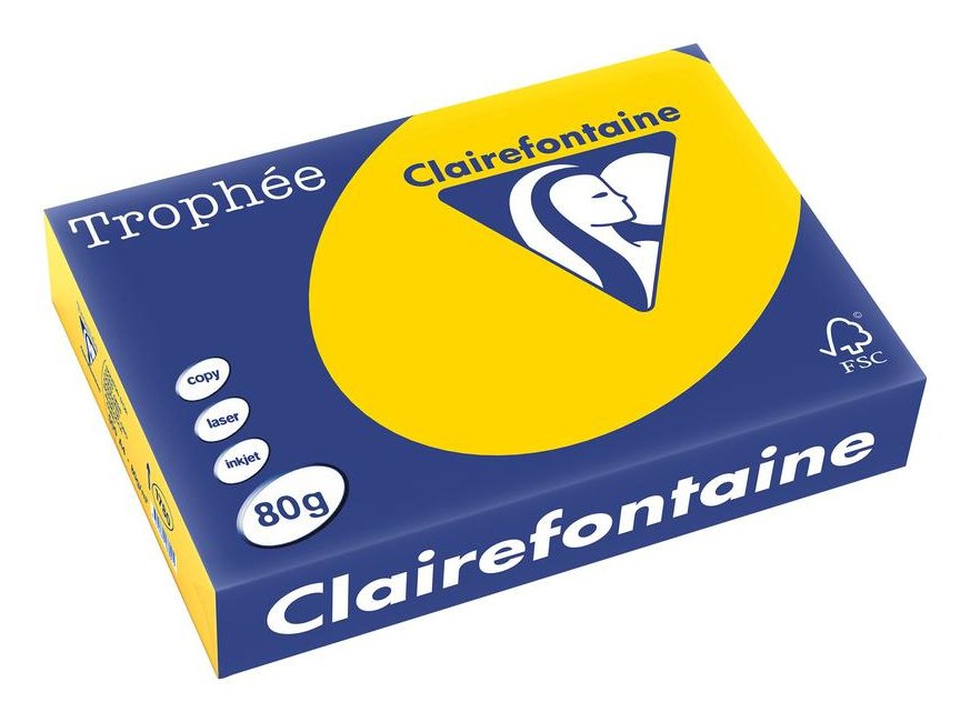 EAN 3329680002492 - Clairefontaine Trophée papel para impresora de inyección de tinta A4 (210x297 mm) 500 hojas Amarillo imagen 1