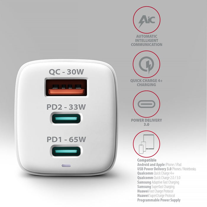 EAN 8595247908216 - Axagon ACU-DPQ65W cargador de dispositivo móvil Teléfono móvil, Netbook, Portátil, Smartphone, Reloj inte imagen 4