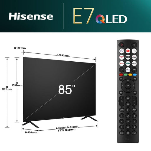 EAN 6942351402758 - Hisense 85E7NQ 2,16 m (85") 4K Ultra HD Smart TV Wifi Negro 400 cd / m² imagen 2