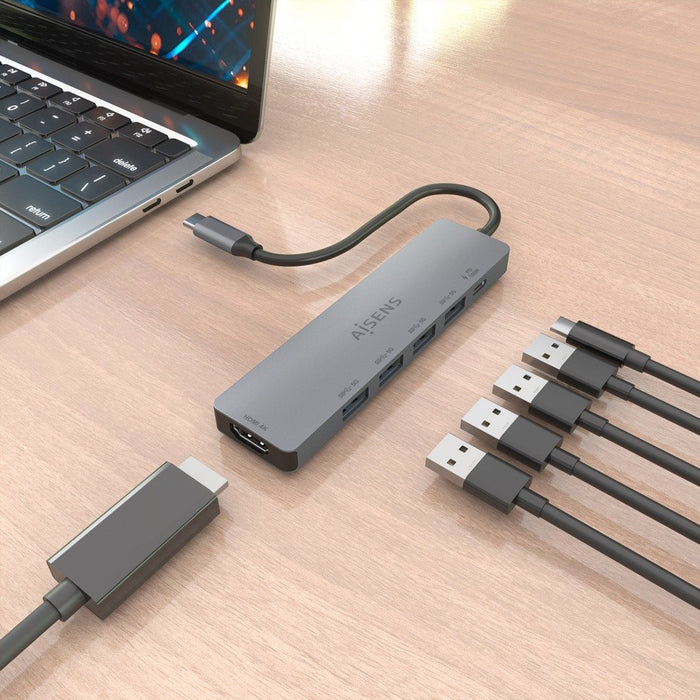 EAN 8435739905210 - AISENS ASUC-6P047-GR base para portátil y replicador de puertos Alámbrico USB 3.2 Gen 1 (3.1 Gen 1) Type- imagen 5