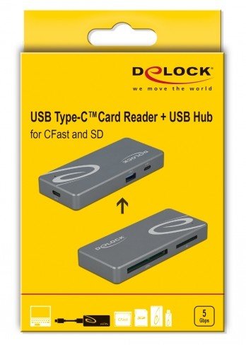 EAN 4043619917549 - DeLOCK 91754 lector de tarjeta USB 3.2 Gen 1 (3.1 Gen 1) Type-C Gris imagen 5