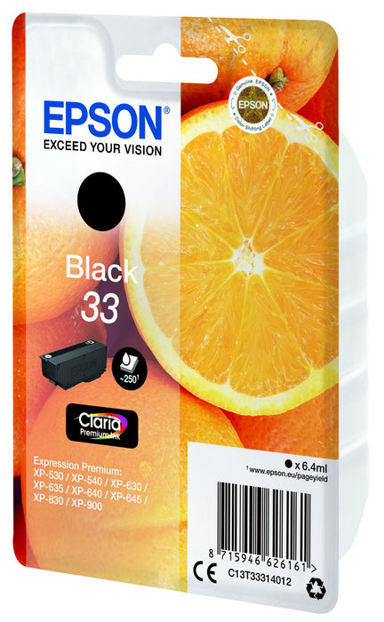 EAN 8715946626178 - Epson Oranges C13T33314022 cartucho de tinta 1 pieza(s) Original Negro imagen 4
