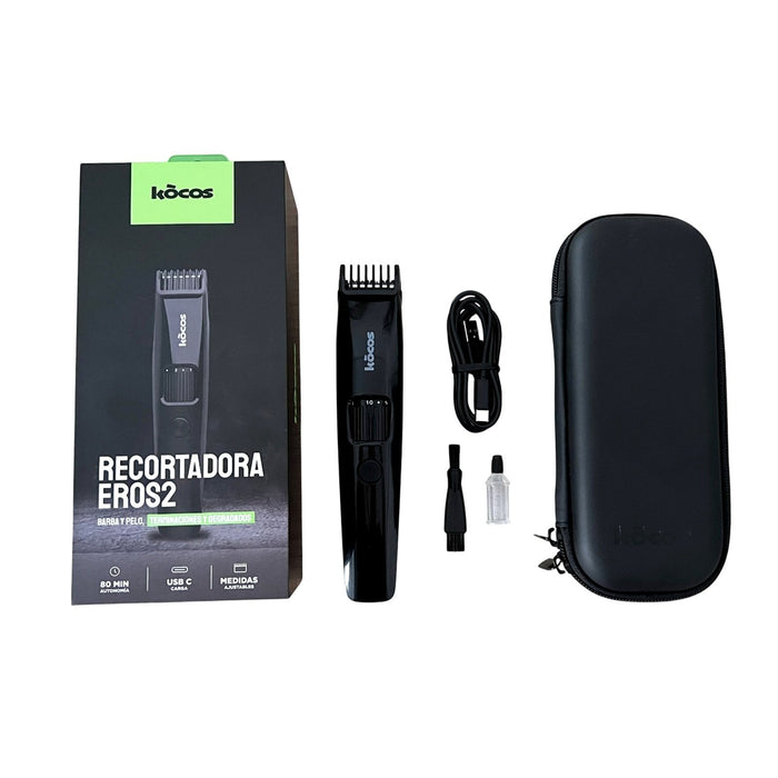 EAN 8437028106025 - Kocos EROS 2 HAIR CLIPPER+ CASE Máquina de afeitar de láminas Recortadora Negro, Gris imagen 9