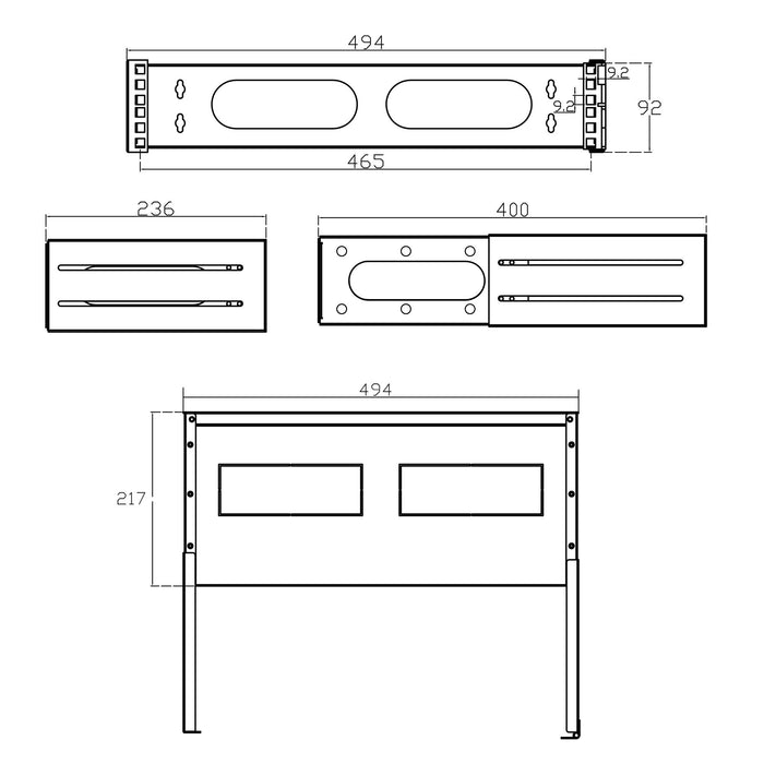 EAN 4043718284832 - InLine 19102D armario rack 2U Bastidor de pared Gris imagen 4