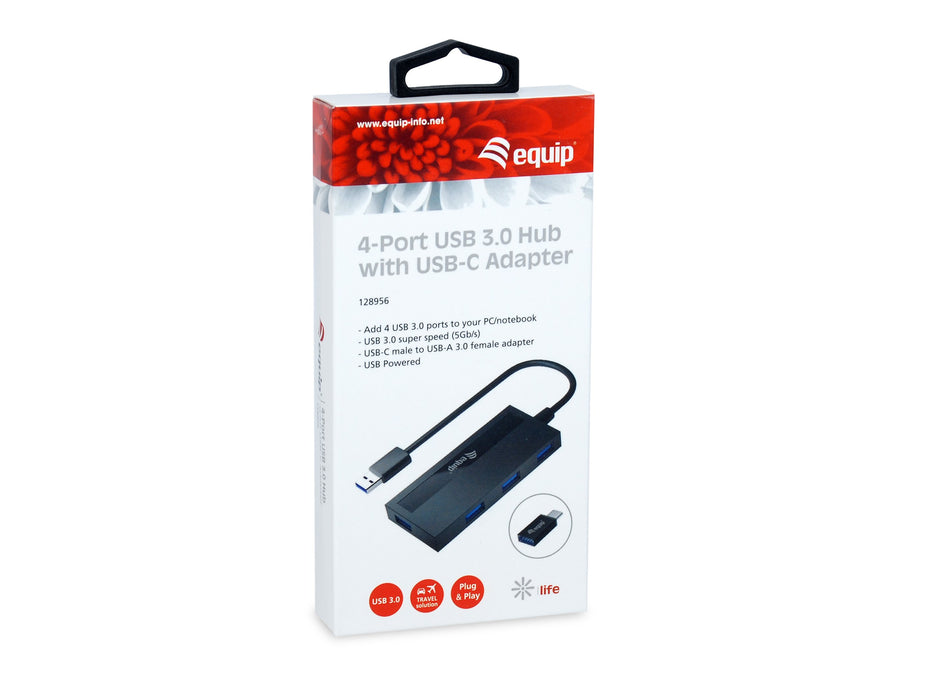 EAN 4015867225325 - Equip 128956 hub de interfaz USB 3.2 Gen 1 (3.1 Gen 1) Type-A 5000 Mbit/s Negro imagen 4