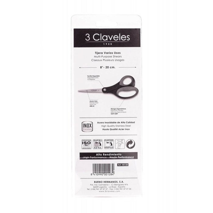 EAN 8410990001284 - 3 Claveles 00128 Universal Corte recto Negro, Rojo, Acero inoxidable imagen 4