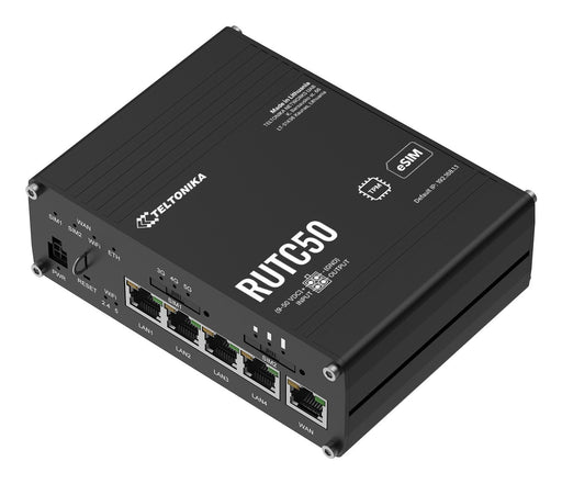EAN 4779051844081 - Teltonika RUTC50 router inalámbrico Gigabit Ethernet Doble banda (2,4 GHz / 5 GHz) 5G Negro imagen 2