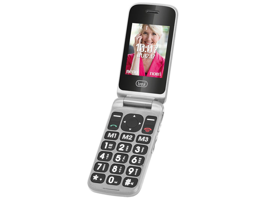 EAN 8011000018560 - Trevi FLEX PLUS 55 6,1 cm (2.4") Plata Teléfono para personas mayores imagen 1