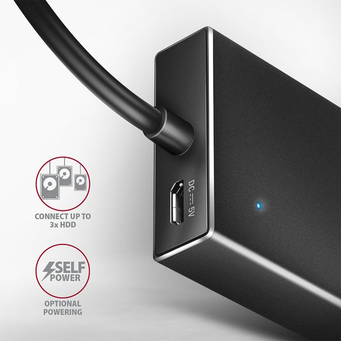 EAN 8595247907042 - Axagon HUE-F7C 7x USB 3.2 Gen 1 ALU FLAT hub micro power IN 30cm USB-C USB 3.2 Gen 1 (3.1 Gen 1) Type-A 5 imagen 5