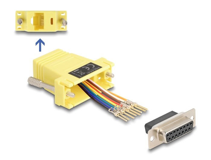 EAN 4043619671137 - DeLOCK 67113 cambiador de género para cable D-Sub 15 RJ45 Amarillo imagen 1