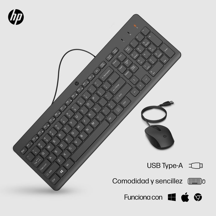 EAN 0196786788116 - HP 150 Wired Mouse and Keyboard Combination teclado Ratón incluido USB Negro imagen 2