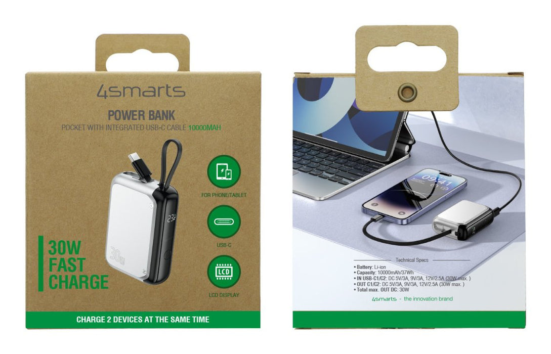 EAN 4252011908660 - 4smarts Pocket Ión de litio 10000 mAh Plata imagen 2