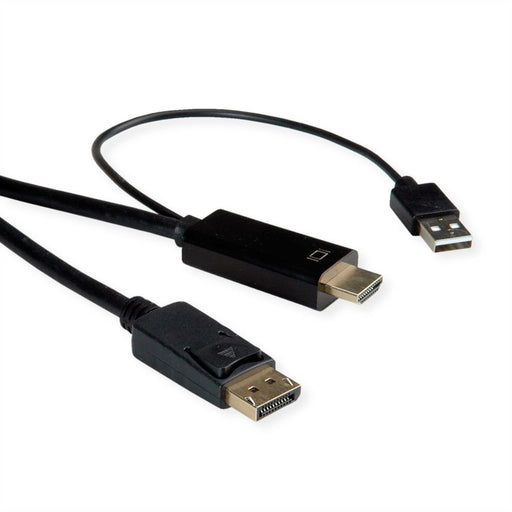EAN 7630049619487 - ROLINE 11.04.5991 adaptador de cable de vídeo 1 m HDMI + USB DisplayPort Negro imagen 1