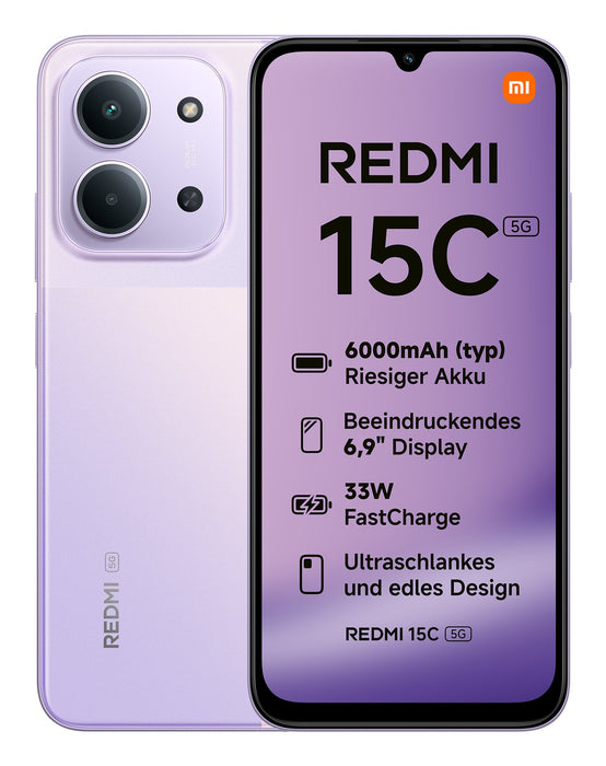 EAN 6932554458485 - Xiaomi Redmi 15C 17,5 cm (6.9") 5G USB Tipo C 4 GB 128 GB 6000 mAh Púrpura imagen 1