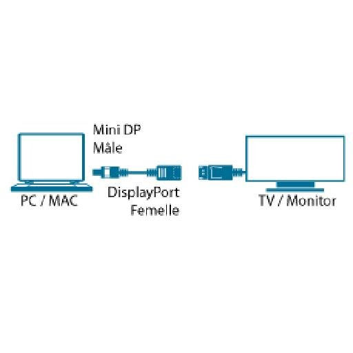 EAN 3700224755836 - MCL MC396-0.15M cable DisplayPort 0,15 m Mini DisplayPort Negro imagen 2
