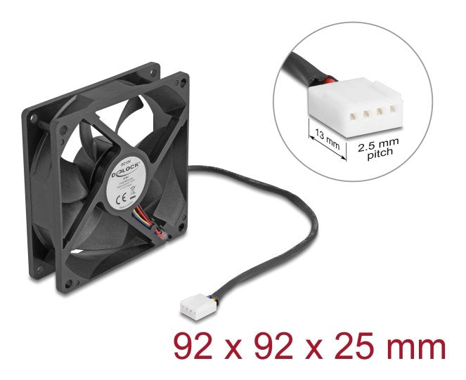 EAN 4043619672974 - DeLOCK 67297 sistema de refrigeración para ordenador Carcasa del ordenador Ventilador 9,2 cm Negro 1 piez imagen 3