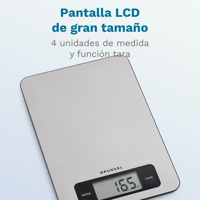 EAN 8426156018843 - Grunkel BC-COOKXT báscula de cocina Acero inoxidable Encimera Rectángulo Báscula electrónica de cocina imagen 4