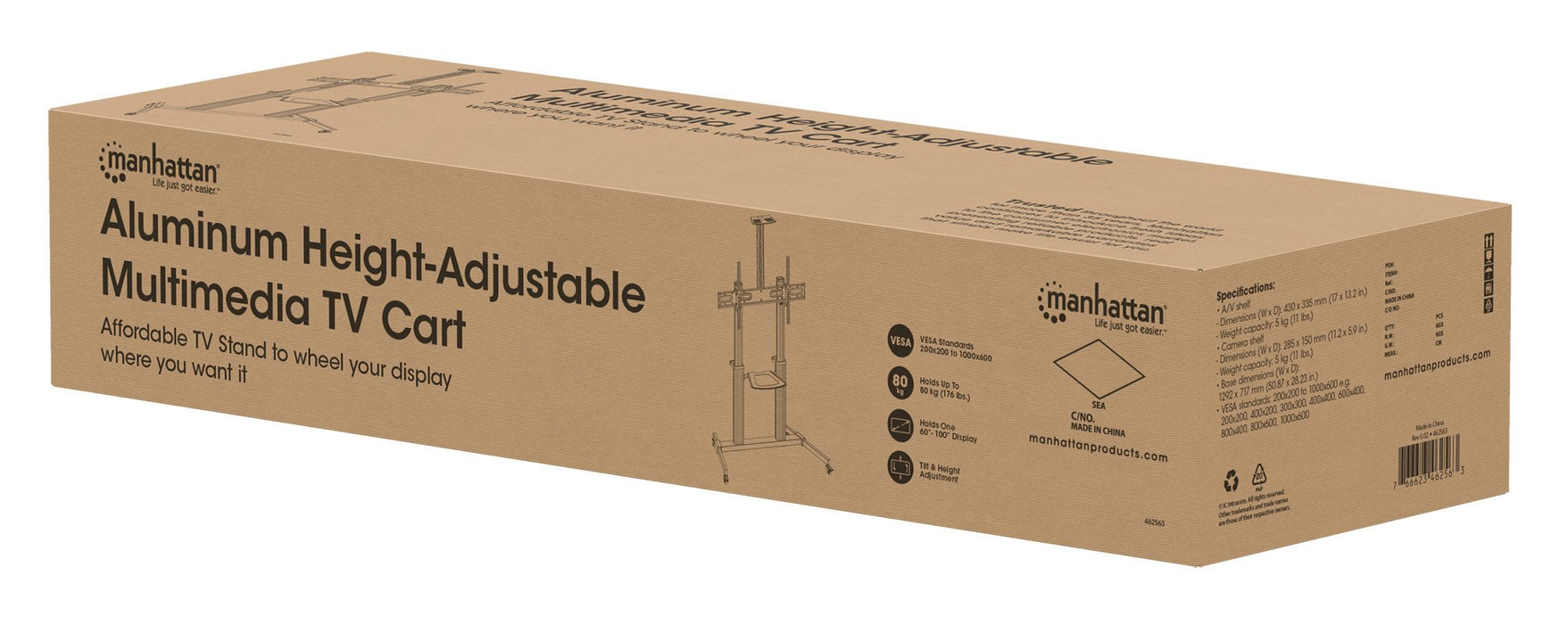 EAN 766623462563 - Manhattan 462563 soporte para TV 2,54 m (100") Negro, Plata imagen 10