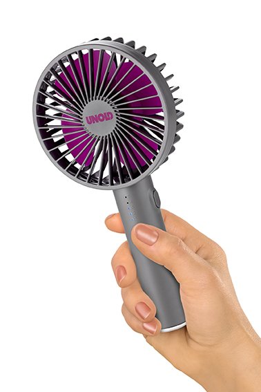 EAN 4011689866296 - Unold Breezy II Gris, Púrpura 10 cm Ventilador de mano imagen 9