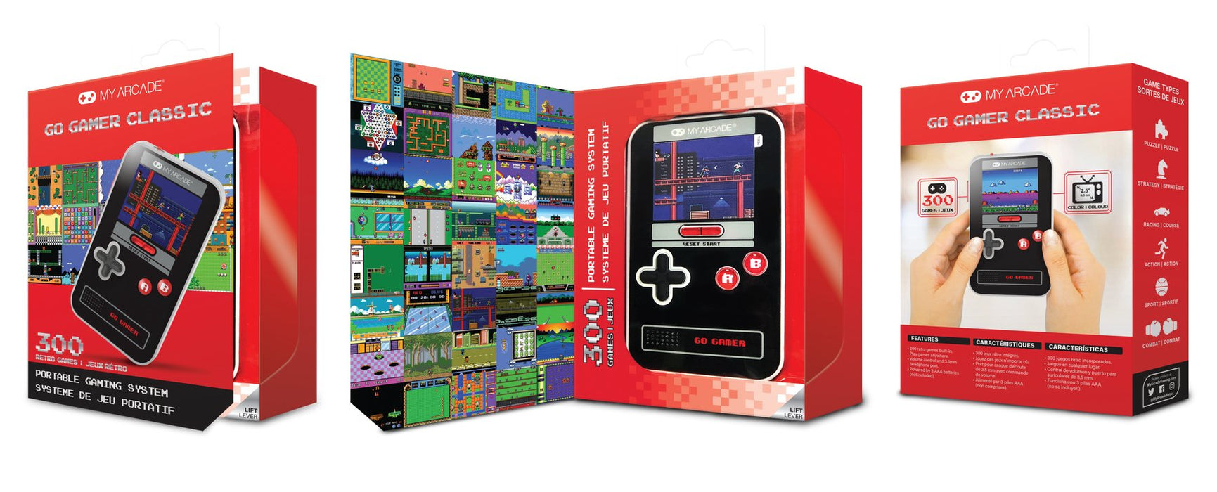 EAN 845620039098 - My Arcade Go Gamer Classic videoconsola portátil 6,35 cm (2.5") Negro, Rojo imagen 3