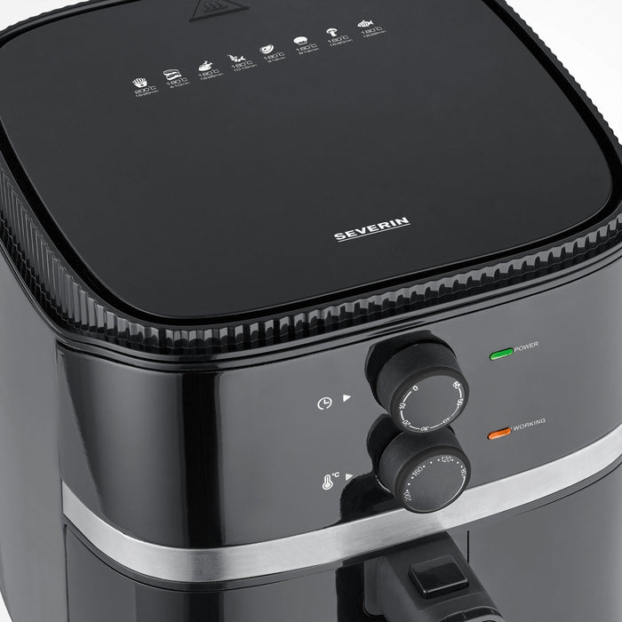 EAN 4008146042577 - Severin FR 2452 freidora Sencillo 4,3 L Independiente 1500 W Freidora de aire caliente Negro, Plata imagen 2
