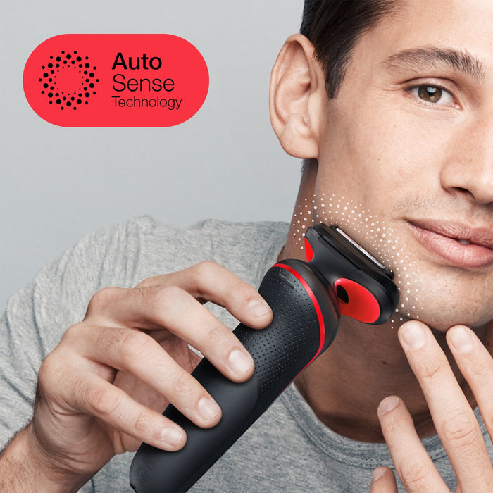 EAN 4210201429333 - Braun Series 5 51-R1200S afeitadora Máquina de afeitar de láminas Recortadora Negro, Rojo imagen 5