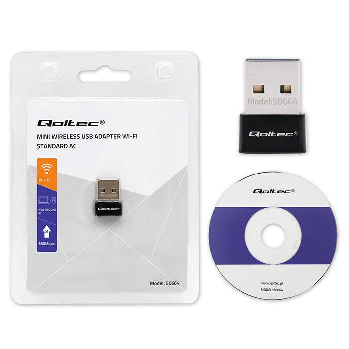 EAN 5901878506647 - Qoltec 50664 punto de acceso inalámbrico 650 Mbit/s Negro imagen 3