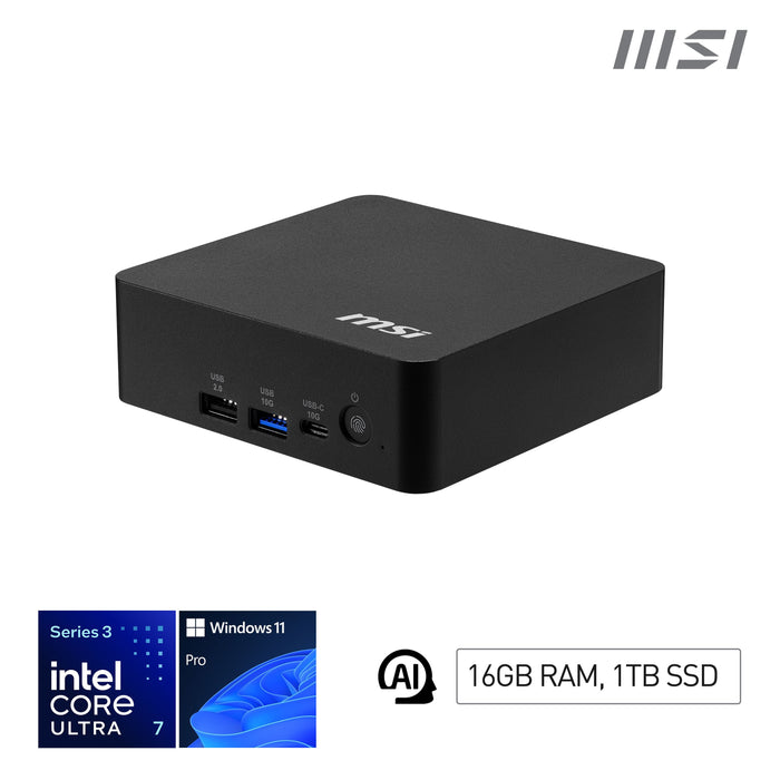 EAN 4711377431224 - MSI Cubi NUC AI+ 3MG-003EU Copilot+ PC Intel Core Ultra 7 355 16 GB DDR5-SDRAM 1 TB SSD Windows 11 Pro Mi imagen 1