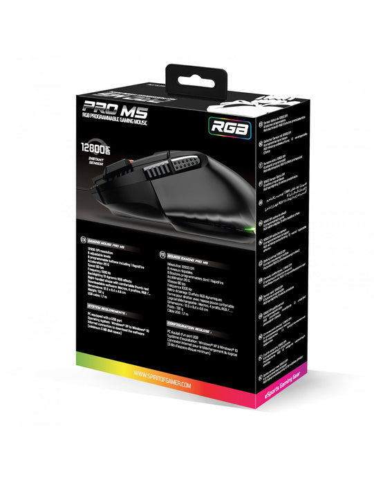 EAN 3700104455153 - Spirit of Gamer PRO-M5 ratón Juego mano derecha USB tipo A Óptico 12800 DPI imagen 4
