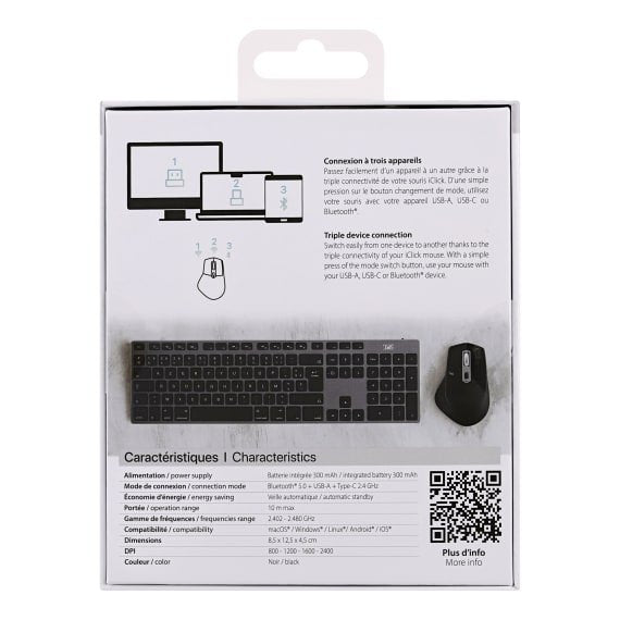 EAN 3303170104439 - T'nB MWBTPOWER3 ratón Universal Izquierda RF Wireless + USB Type-C 2400 DPI imagen 11