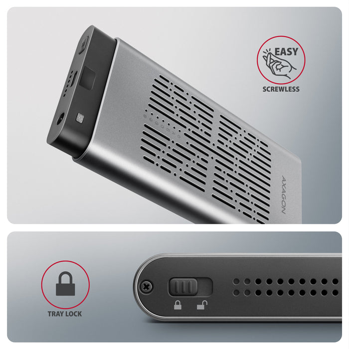 EAN 8595247909107 - Axagon EEM2-20GD base de conexión para disco duro USB 3.2 Gen 2 (3.1 Gen 2) Type-C Negro, Gris imagen 9