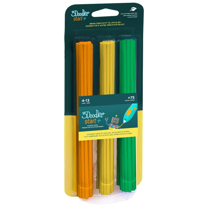 EAN 0817005023879 - 3Doodler Start 3DS-ECO-MIX2-75 material de impresión 3d Plástico compostable Verde, Naranja, Amarillo 1 g imagen 1