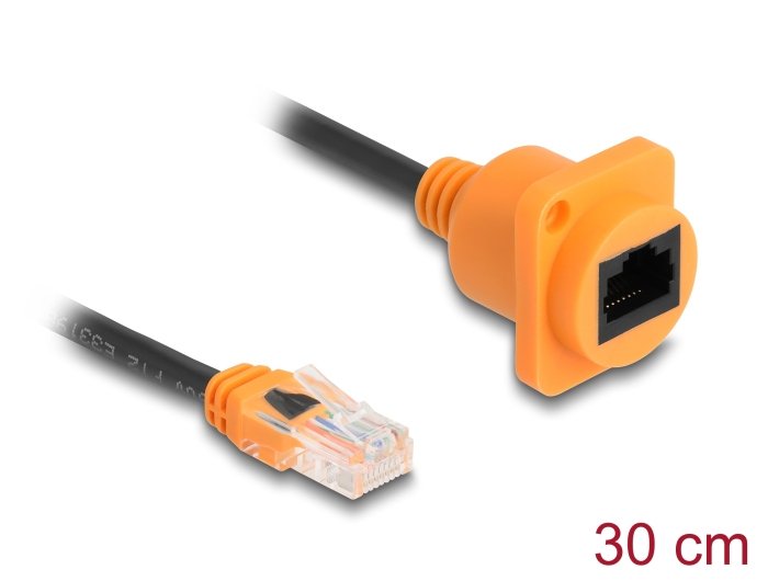 EAN 4043619908042 - DeLOCK 90804 cable de red Negro, Naranja 0,3 m Cat5e U/UTP (UTP) imagen 2