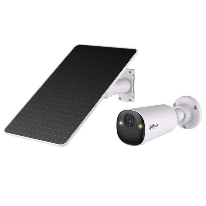 Dahua Bf4cp-Xl/M0508 Tubular Ip H265 4m Iluminación Dual Led20m/Ir15m 2.1mm Ip66 Pir Mic/Altavoz Wifi Ai Con Batería + Panel Solar