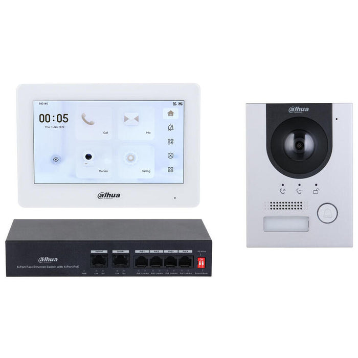 Dahua Ktp04-S2(F) Kit Videoportero Ip Exterior Para Insertar + Monitor Interior