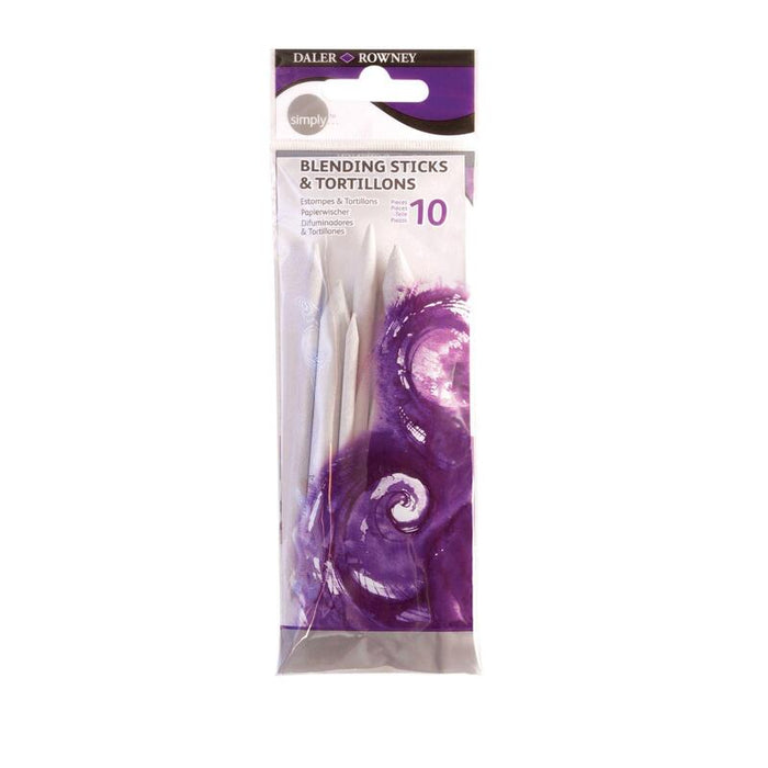 Daler Rowney Simply Pack De 12 Esfuminos - 4 Difuminos Y 6 Esfuminos - Color Blanco