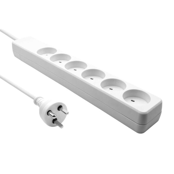 Danish Edb Power Strip 6-Way  1m White
