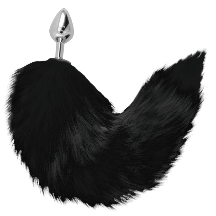Darkness - Plug Anal Silver 8 Cm Con Cola Negro